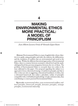 Making Environmental Ethics More Practical: a Model of Principlism