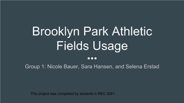 Brooklyn Park Athletic Fields Usage