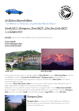18° Raduno Nazionale « Matra Classic Club Italia »