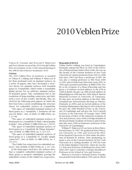 2010 Veblen Prize