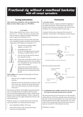 Fractional Rig Without a Masthead Backstay with Aft Swept Spreaders