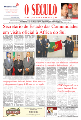 Secretário De Estado Das Comunidades Em Visita Oficial À África Do Sul O Secretário De Estado Ções Do Consulado-Geral