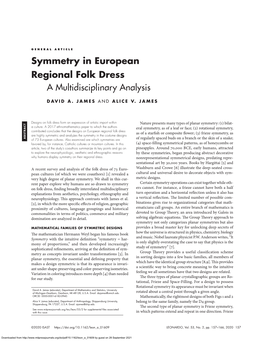 Symmetry in European Regional Folk Dress