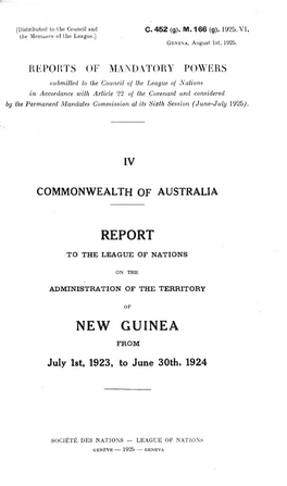 Report New Guinea