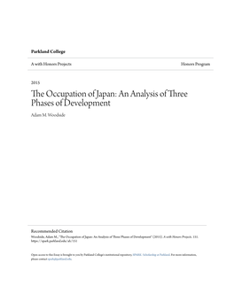 The Occupation of Japan: an Analysis of Three Phases of Development