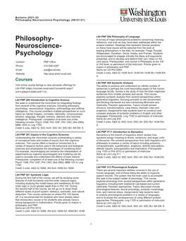 Philosophy- Neuroscience- Psychology