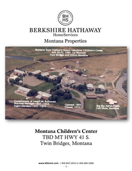 Montana Children's Center TBD MT HWY 41 S. Twin Bridges