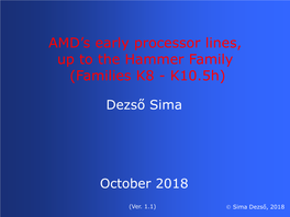 AMD's Early Processor Lines, up to the Hammer Family (Families K8