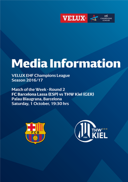 Media Information VELUX EHF Champions League Season 2016/17