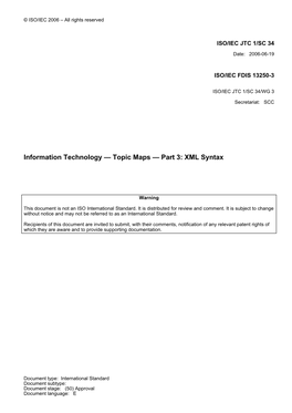 Information Technology — Topic Maps — Part 3: XML Syntax