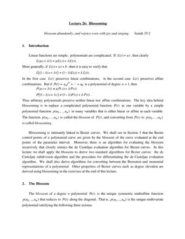 Lecture 26: Blossoming Blossom Abundantly, and Rejoice Even With