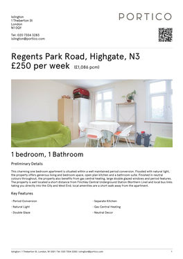 Regents Park Road, Highgate, N3 £250 Per Week