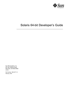 Solaris 64-Bit Developer's Guide