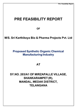 Pre Feasibility Report