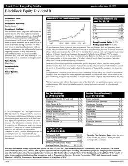 Blackrock Equity Dividend R