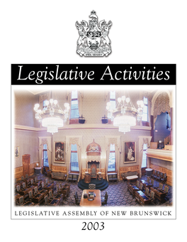 Legislative Activities 2003