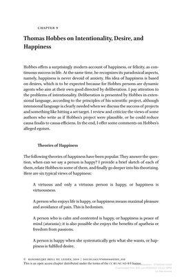 Thomas Hobbes on Intentionality, Desire, and Happiness