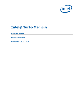 Release Notes for Intel(R) Turbo Memory V1.7