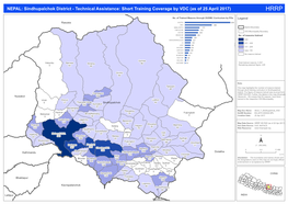 NEPAL: Sindhupalchok District - Technical Assistance: Short Training Coverage by VDC (As of 25 April 2017) HRRP