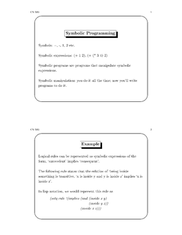 Symbolic Programming Example