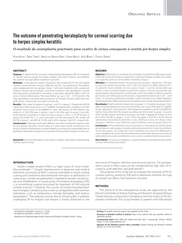 The Outcome of Penetrating Keratoplasty for Corneal Scarring