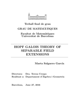 Hopf Galois Theory of Separable Field Extensions
