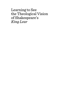 Learning to See the Theological Vision of Shakespeare's King Lear