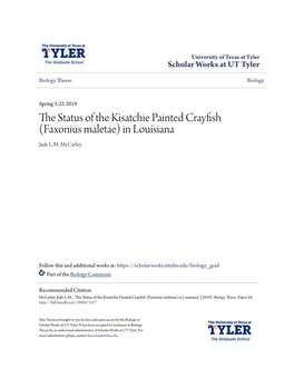 The Status of the Kisatchie Painted Crayfish (Faxonius Maletae) in Louisiana