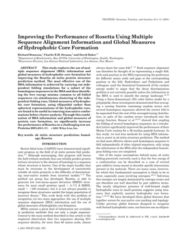 Improving the Performance of Rosetta Using Multiple Sequence Alignment