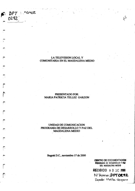 DPT 0292 La Televisión Local Y Comunitaria En El M.M
