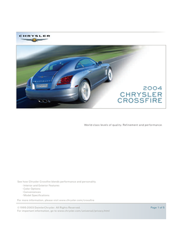 Chrysler Crossfire Blends Performance and Personality