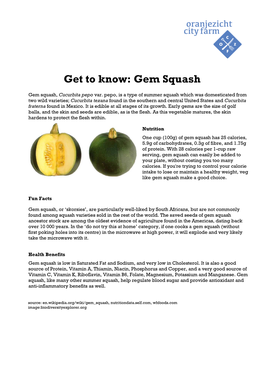 Get to Know: Gem Squash