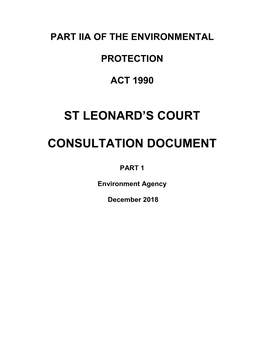 St Leonard's Court Consultation Document