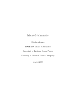 Islamic Mathematics