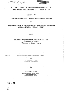 Background Radiation and Man-Made and Sources of Radiation