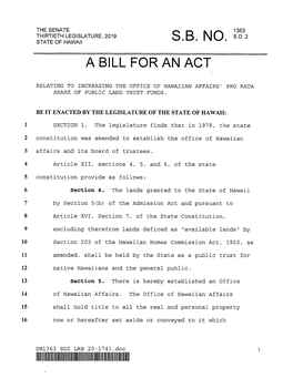 A Bill for an Act