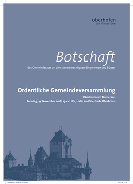 Botschaft GV November 2018.Indd 1 08.10.18 15:05 2