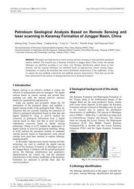 Petroleum Geological Analysis Based on Remote Sensing and Laser Scanning in Karamay Formation of Junggar Basin, China