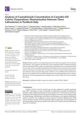 Analysis of Cannabinoids Concentration in Cannabis Oil Galenic Preparations: Harmonization Between Three Laboratories in Northern Italy