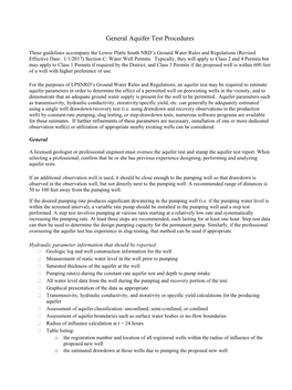Aquifer Test Procedures