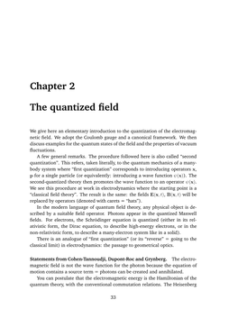 Chapter 2 the Quantized Field