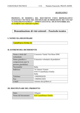 Castelfranco Emilia Documento Unico