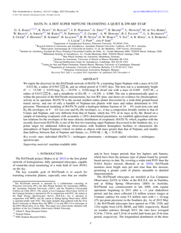 HATS-7B: a HOT SUPER NEPTUNE TRANSITING a QUIET K DWARF STAR* G