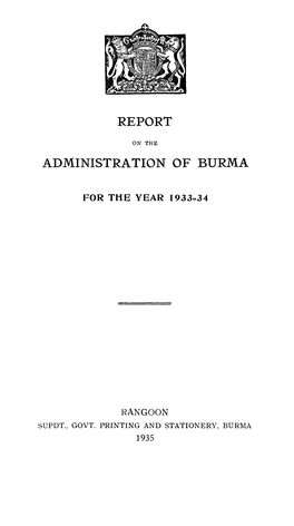 Report Administration of Burma