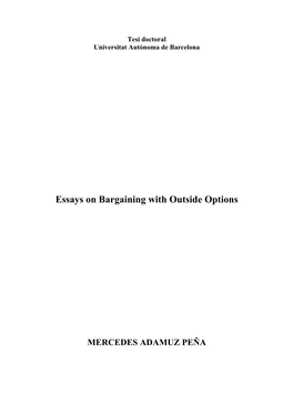 Essays on Bargaining with Outside Options