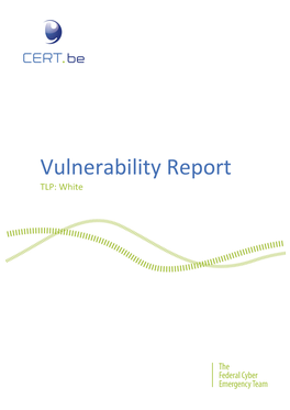 Vulnerability Report TLP: White