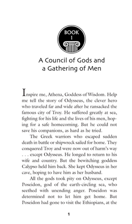 Inspire Me, Athena, Goddess of Wisdom. Help Me Tell the Story of Odysseus, the Clever Hero Who Traveled Far and Wide After He Ransacked the Famous City of Troy