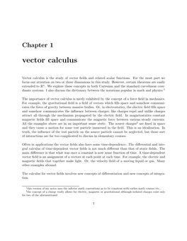 Chapter 1 Vector Calculus