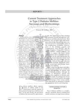 Current Treatment Approaches to Type 2 Diabetes Mellitus: Successes and Shortcomings