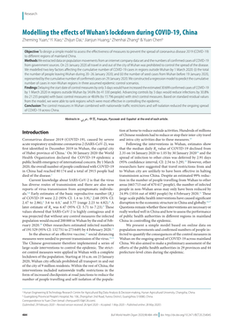 Modelling the Effects of Wuhan's Lockdown During COVID-19, China